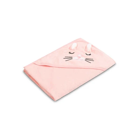 Toalla Bebé Con Capucha 100X100 Sm Conejo Rosa Sensillo