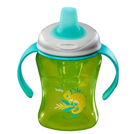 Makkelijke drinkbeker met afneembare handgrepen 260 ml. Groen Vitaal Baby