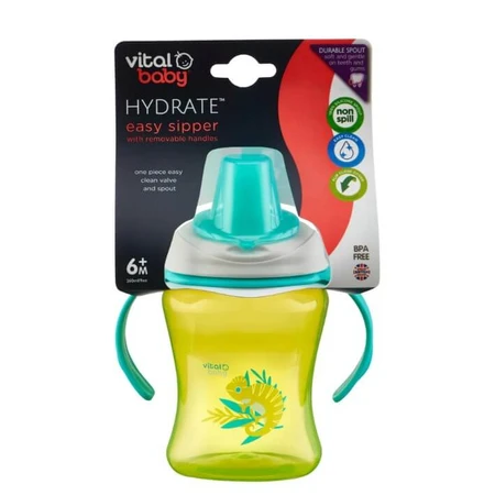 Makkelijke drinkbeker met afneembare handgrepen 260 ml. Groen Vitaal Baby