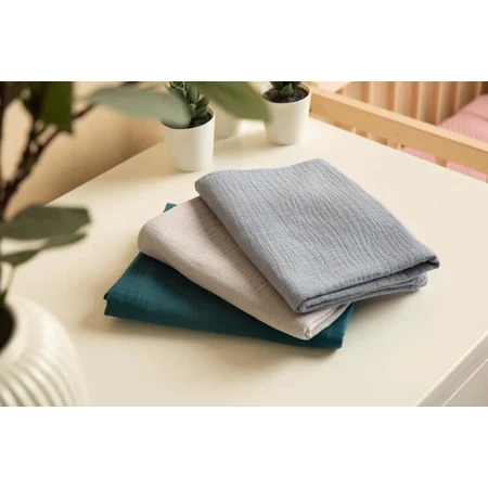 Mullwindeln Uniform Blau 3 Stück 60X80Cm