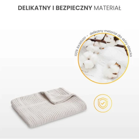Decke 100% Baumwolle Moli Beige Sensillo