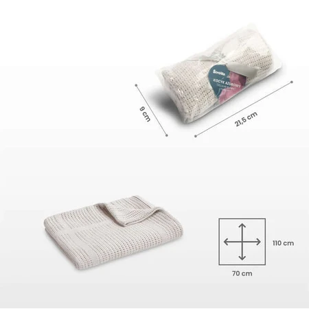 Decke 100% Baumwolle Moli Beige Sensillo