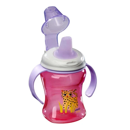 Gemakkelijke drinkbeker met afneembare handgrepen 260 ml. Paars Vitaal Baby