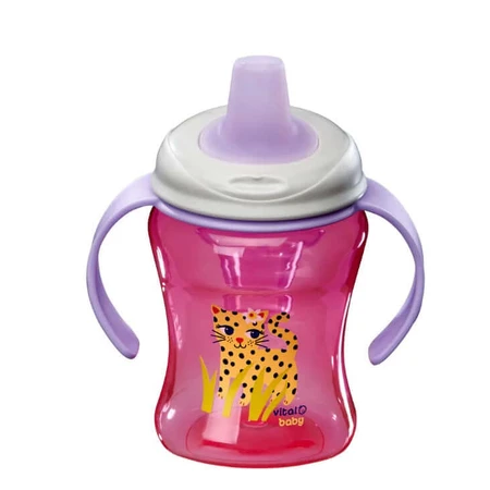 Gemakkelijke drinkbeker met afneembare handgrepen 260 ml. Paars Vitaal Baby