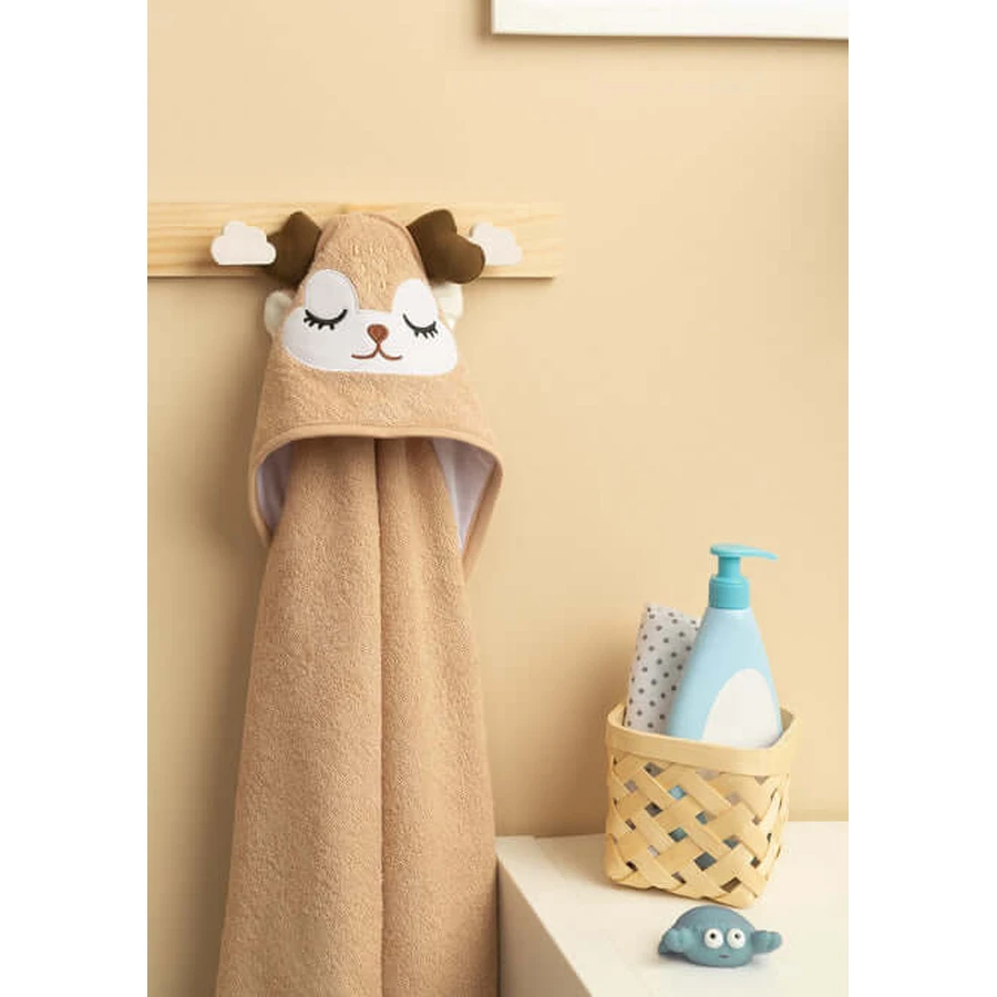 Asciugamano con cappuccio 100X100 Sm Deer Beige Sensillo