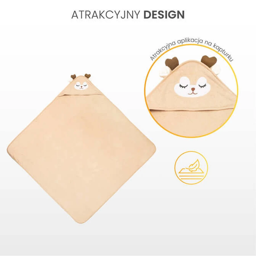 Asciugamano con cappuccio 100X100 Sm Deer Beige Sensillo