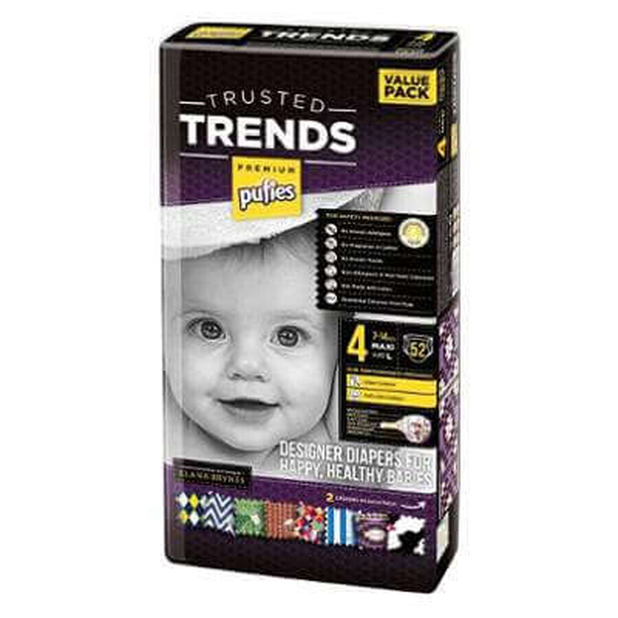 Scutece, nr.4, Pufies Trusted Trends Maxi, 7-14 kg, 52 buc, Ficosota Sintez