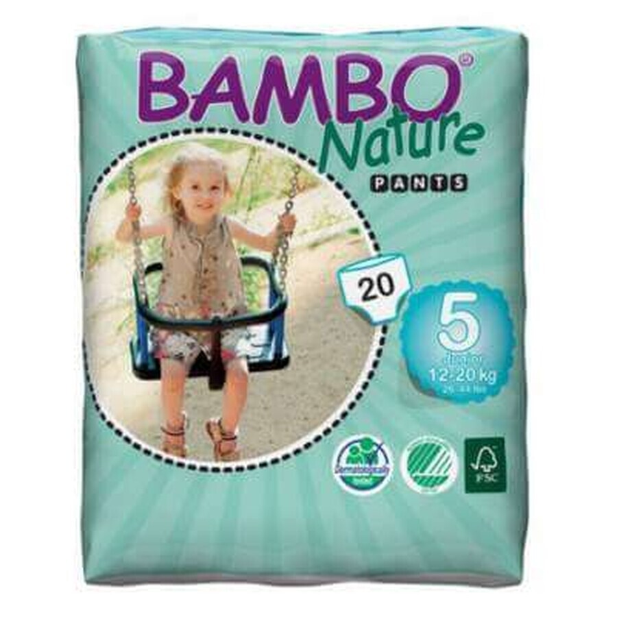 Scutece, numărul 5, Eco Pants Junior, 12-20 kg, 20 bucăți, 310138, Bambo Nature