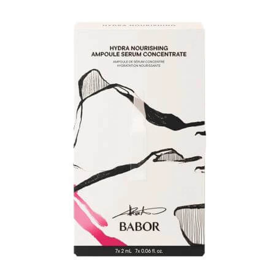 Limited edition set of vials, Hanna Schownald Hydra Nourishing with Hyaluronic Acid, Pro Vitamin B5, 7 vials x 2ml, Babor
