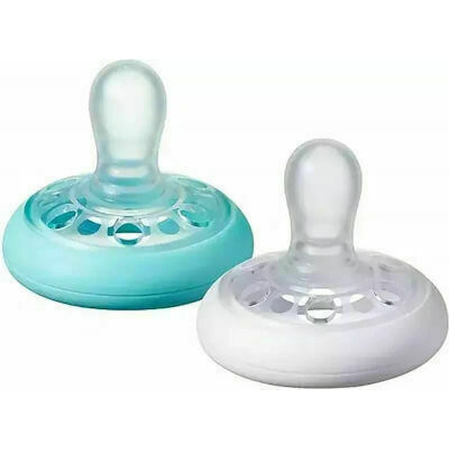 Tommee Tippee Closer To Nature Weiß/Türkis Silikon Kieferorthopädische Klammern für 6-18 Monate 2pcs