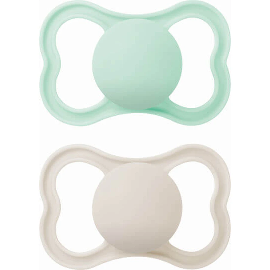 Mam Supreme Silicone Soothers Peppermint/Ivory for 6-16 months 2pcs