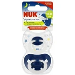 Nuk Signature Suzete ortodontice Silicon Suzeta Alb & Albastru pentru 18-36 luni 2buc