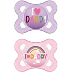 Mam 115S Orthodontic Silicone Pacifiers I Love Daddy Rainbow - Mov-Roz for 2-6 months 2pcs