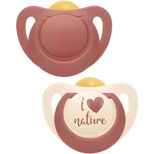 Nuk Nature Suzete ortodontice Cauciuc Natură - Roșu pentru 18-36 luni 2buc