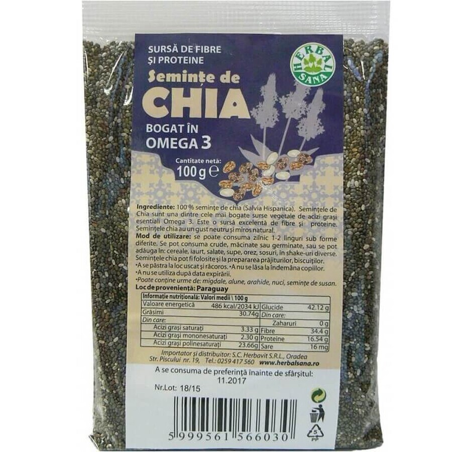 Chia-Samen, 500 g, Herbal Sana