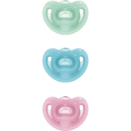 Nuk Sensitive Silicone Orthodontische Fopspeen met Hoes Lichtblauw voor 0-6 maanden