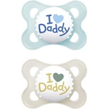 Mam Original Orthodontic Silicone Pacifiers I Love Daddy - Blue - 2-6 months 2pcs