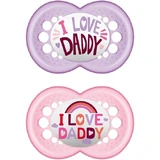 Mama Original Ik Hou Van Papa Silicone Orthodontische Fopspenen - Mov-Roz voor 6-16 maanden 2st