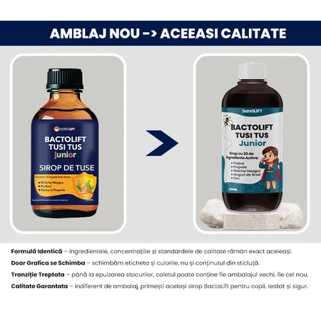 BactoLift Tusi Tus Junior - 100% Natuurlijke Droge & Productieve Hoestsiroop