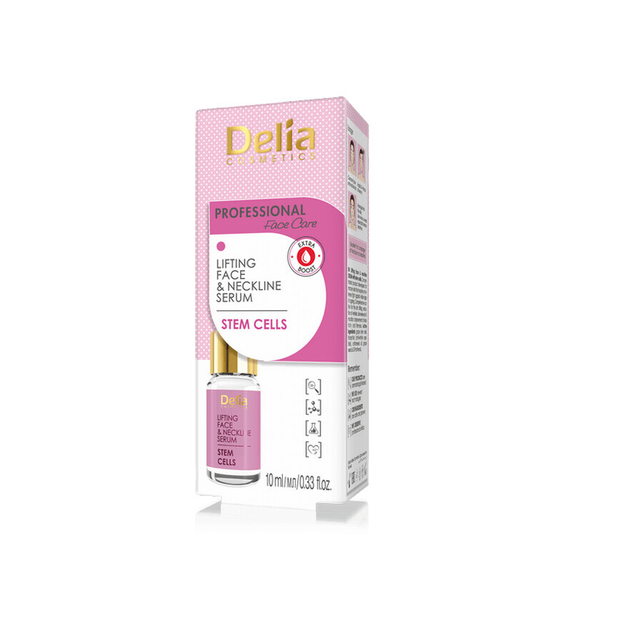 Ser tratament pentru fata si decolteu, Lifting Anti-rid cu celule Stem, 10 ml, Delia Comsetics