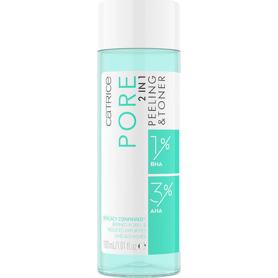 Catrice Cosmetics Pore 2-in-1 Toner Peeling pentru Față în Lotiune 100ml