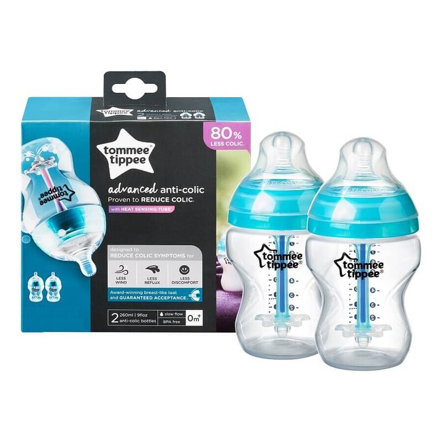 Lot de 2 biberons anti-coliques avec système de ventilation, 260 ml, Tommee Tippee