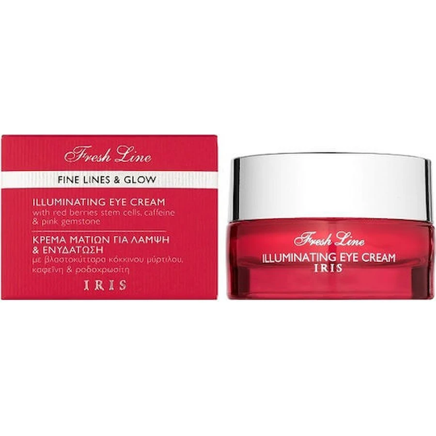 Fresh Line Crema de Ojos Hidratante Antiarrugas para Iluminar con Ácido Hialurónico y Aloe Vera 15ml