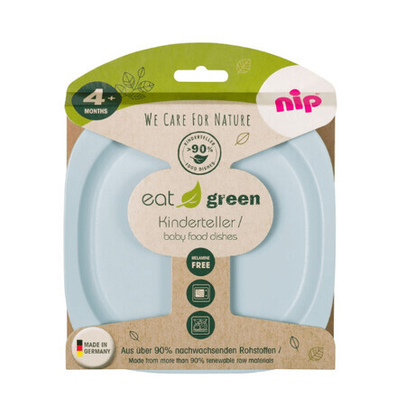 Set 2 farfurii pentru mancarea copiilor Eat Green, Nip