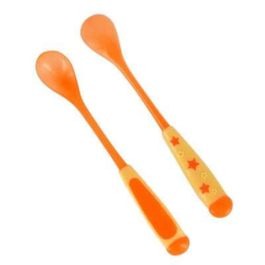 Set 2 lingurițe cu mâner lung orange, 6+ luni, 218327, dBb Remond