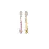 Set 2 lingurițe din silicon - Baby Rose Pearl-Vanilla Pearl, Rotho BabyDesign