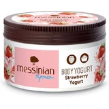 Messinian Spa Iaurt de căpșuni Butter hidratant pentru corp cu Aloe Vera pentru piele uscată & sensibilă 250ml