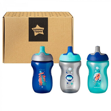 Set 3 cani Ecomm 12 luni+, Albastru, 300 ml, Tommee Tippee