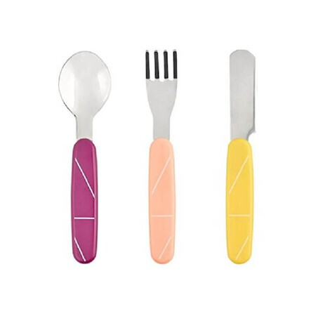 Set 3 tacâmuri din inox, Peach, A102404, Babymoov