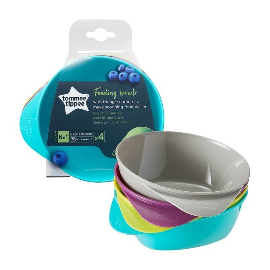 Set 4 castroane ergonomice Explora Multicolor, 6 luni+, Tommee Tippee