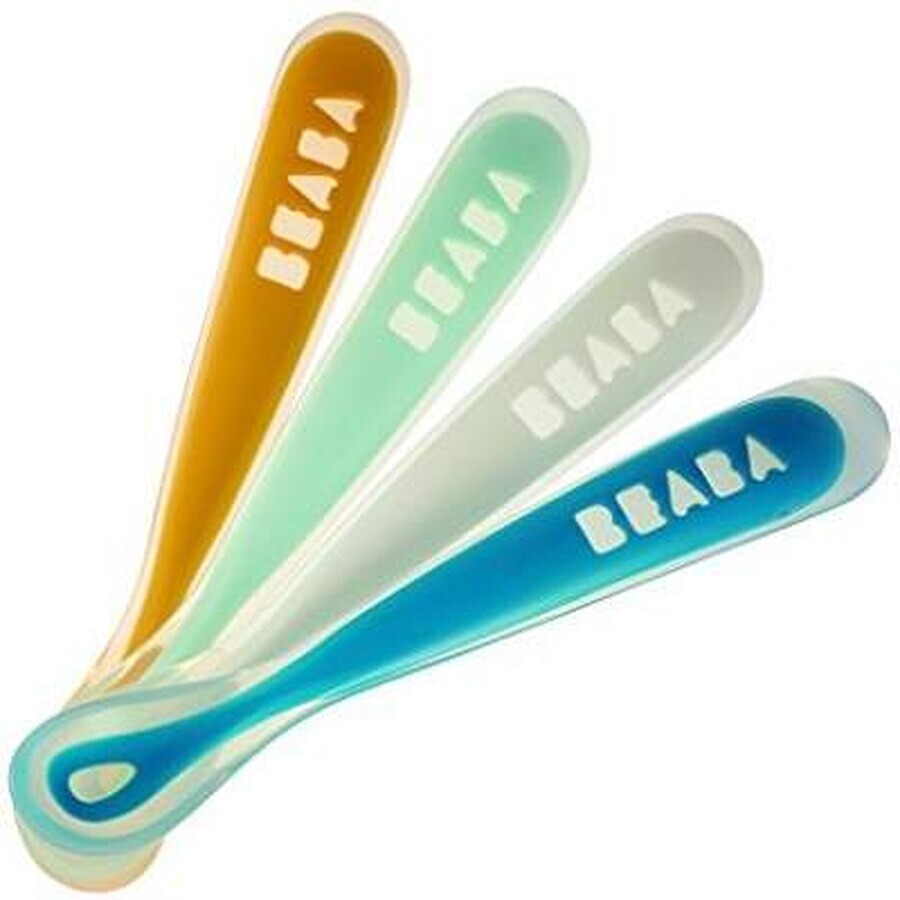 Set 4 lingurițe ergonomice - Rainbow, +4 luni, 913413, Beaba