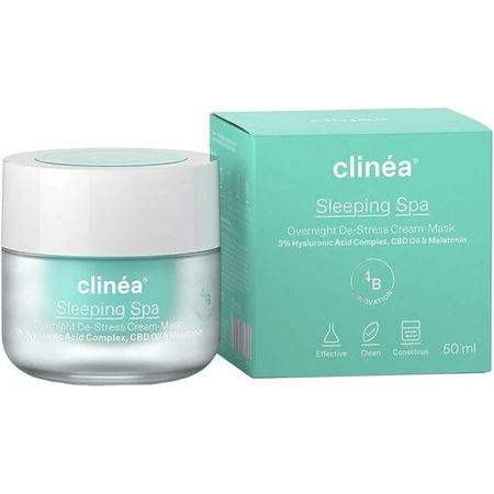 Clinea Sleeping Spa Overnight De-Stress Refill Balsam Hidratant de Față de Noapte cu Acid Hialuronic și Prebiotice 50ml