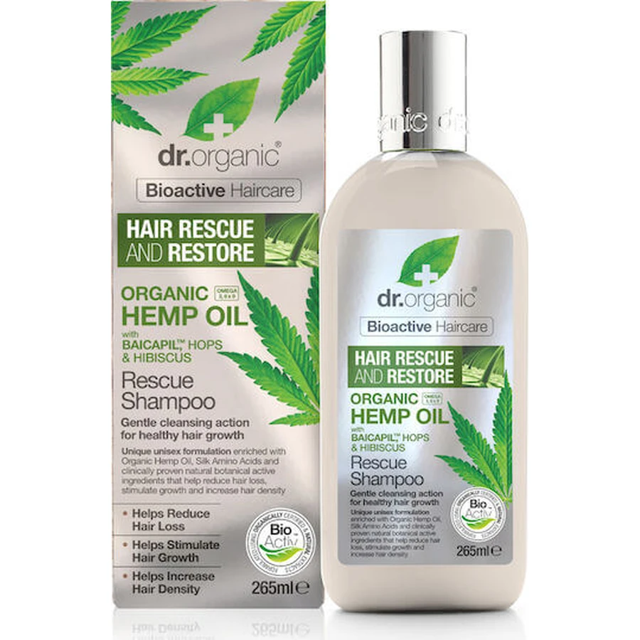 Dr.Organic Hemp Oil Rescue Champú Anticaída Para Cabello Frágil 265ml