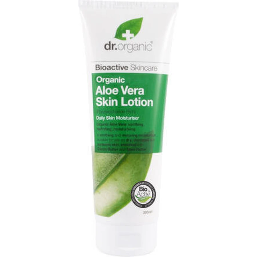 Dr.Organic Aloe Vera Lozione idratante rigenerante con Aloe Vera per pelli secche e sensibili 200ml