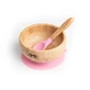 Bamboo bowl and spoon set, Pink, Oaki