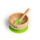 Bamboo bowl and spoon set, Green, Oaki