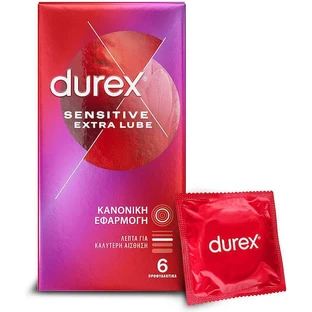 Durex Prezervative Sensitive Sensitive Extra Gleitmittel Prezervative 6pcs