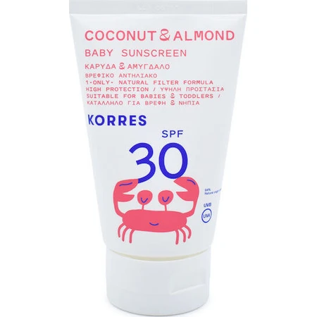 Korres Kokosnoot & Amandel Baby Zonnecrème Gezicht & Lichaam Emulsie SPF30 100ml