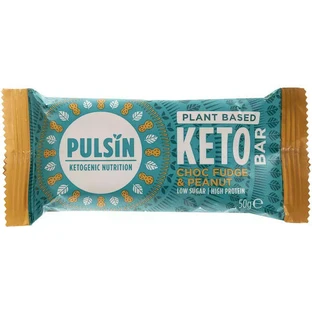 Pulsin Plant Based Keto Bar mit 12.6gr Protein & Geschmacksrichtung Chocolate Fudge Peanut 50gr