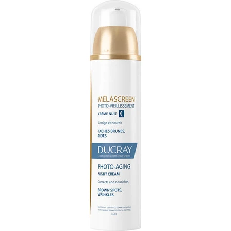 Ducray Melascreen Krem do twarzy przeciw starzeniu, wypryskom i plamom pigmentacyjnym z kwasem hialuronowym i kolagenem 50ml: ceny i cechy