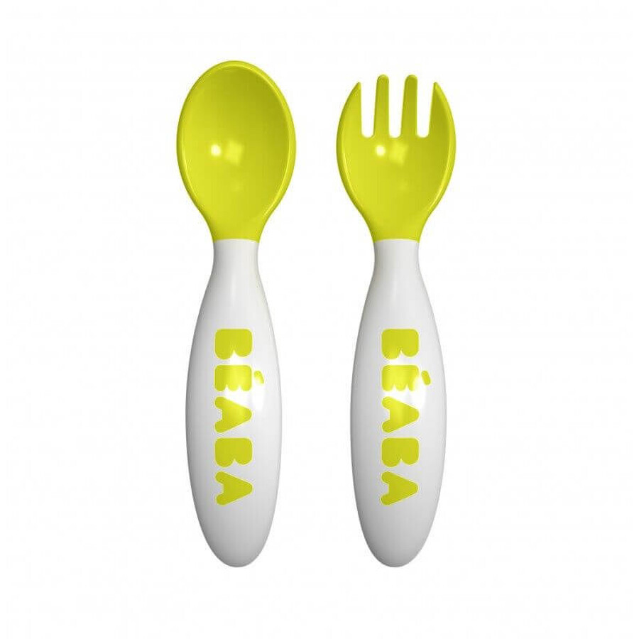 Set linguriță și furculiță ergonomică Neon, B913399, Beaba