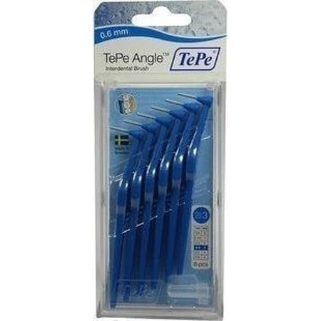 TePe Angle Interdental Brushes 0.6mm Blue Blue 6pcs