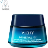 Vichy Mineral 89 Feuchtigkeitsspendende und regenerierende Nachtcreme für das Gesicht 72 Stunden 50ml