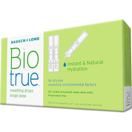 Biotrue Hyaluronic Acid Eye Drops for Dry Eyes 30x0.5ml, Bausch & Lomb