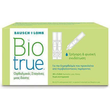 Biotrue Hyaluronic Acid Eye Drops for Dry Eyes 30x0.5ml, Bausch & Lomb