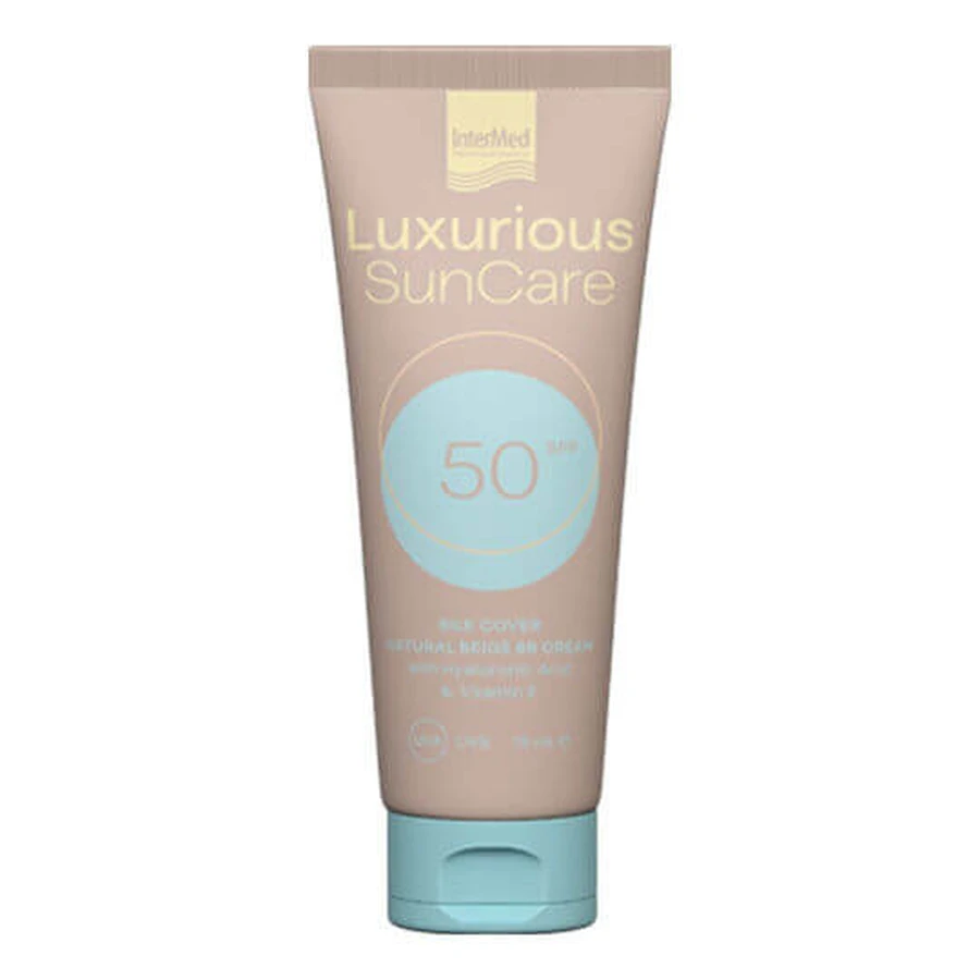 InterMed Luxurious SunCare Crema solare per il viso SPF50 con tinta beige naturale 75ml